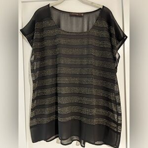 The Limited Black and Gold Sheer Blouse